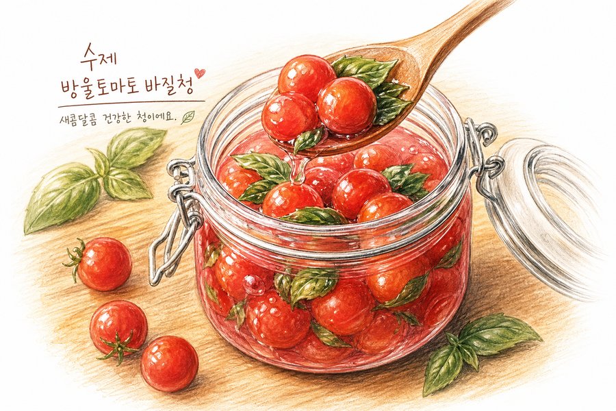 토마토 바질 청